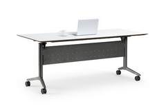 White Folding Confernece Table on Wheels